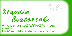 klaudia csutortoki business card